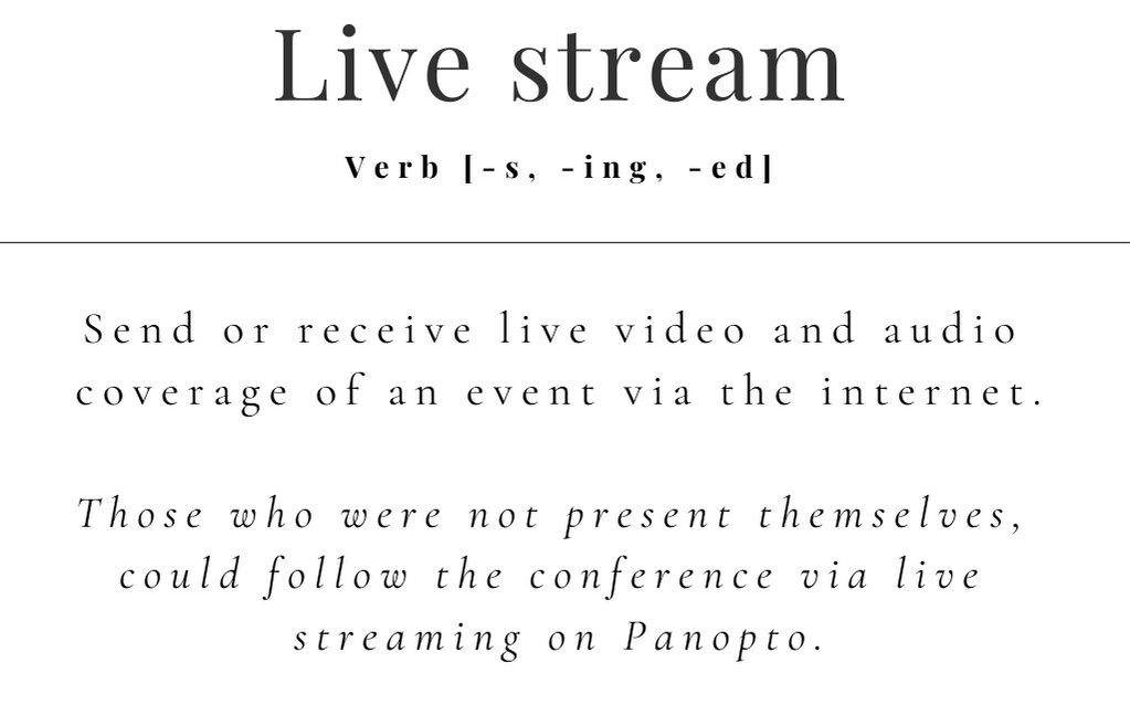 What is live streaming, live streaming definition, verb