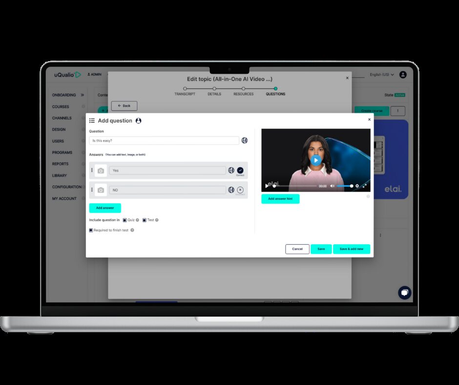 Ask question to Elai video on uQualio
