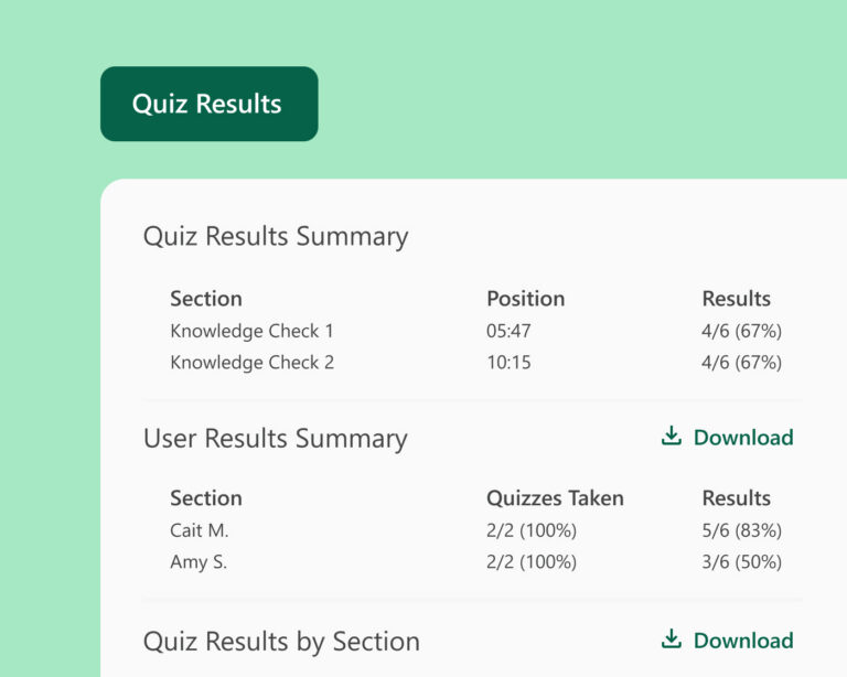 Panopto quiz- og opgaveresultater