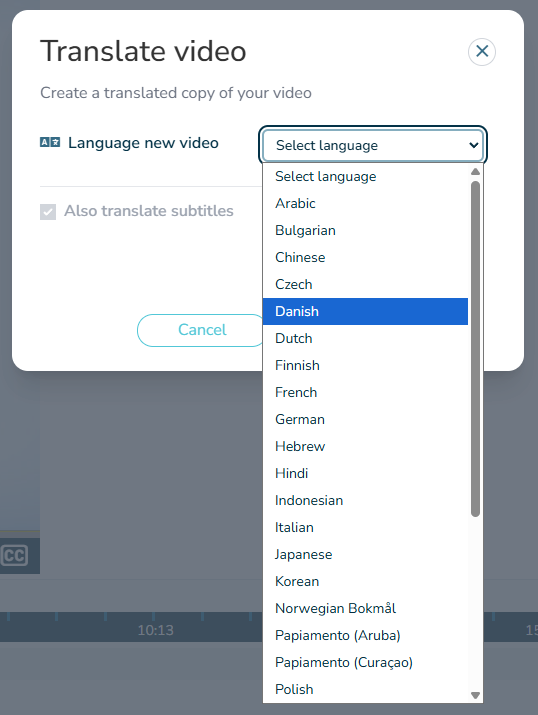 Oversæt en video i hihaho