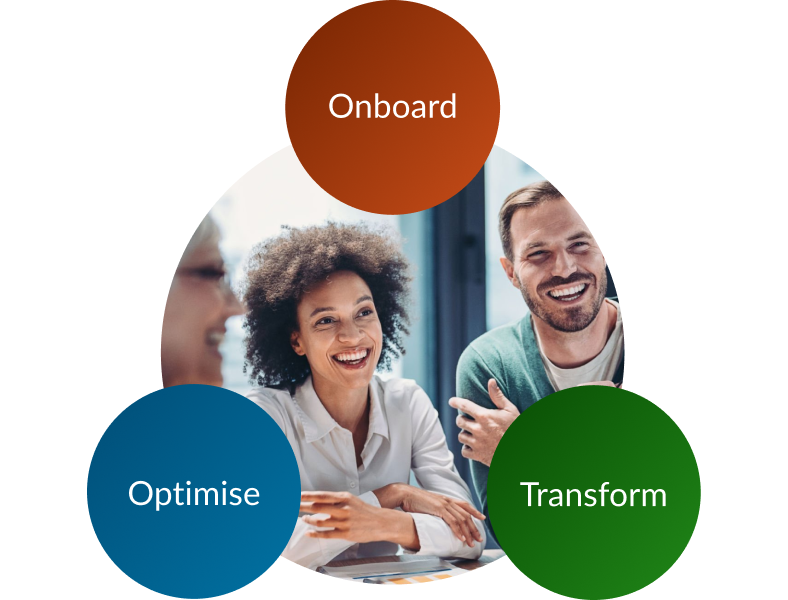 Onboard, optimise og transform